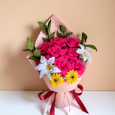 Twist Wire Floral Bouquet - Pink & Yellow Blooms