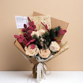 Luxury Plush Rose Bouquet with Red Accents