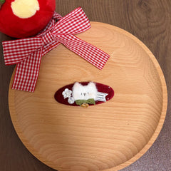 Christmas Scottish Plush Bear Hair Clips Festive Holiday Hair Accessories