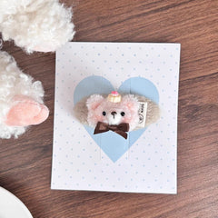 Cute Plush Bear Hair Clips Kawaii Handmade Style Hair Accessories