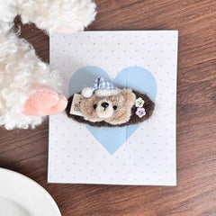 Cute Plush Bear Hair Clips Kawaii Handmade Style Hair Accessories