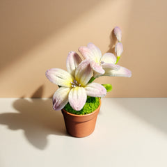Twistable Plush Lily Potted Decor Pastel Pink