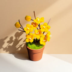 Twistable Yellow Apricot Blossom Potted Decor