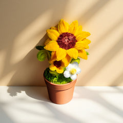 Sunflower & Daisy Twisted Wire Potted Decor