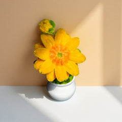 Sunflower Twisted Stick Bouquet in White Vase