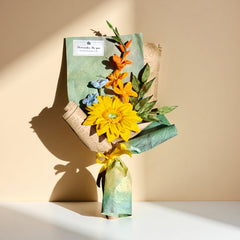 Twist Wire Floral Bouquet - Sunflower & Lily Arrangement