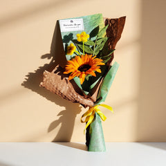Twisted Wire Sunflower Bouquet Best Wishes Gift