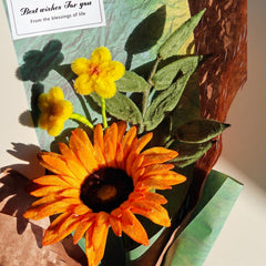 Twisted Wire Sunflower Bouquet Best Wishes Gift