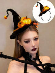 Halloween Witch Hat Headband Pumpkin Decorated Costume Hair Accessory