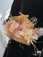 Handmade Twine Flower Bouquet with Vintage Book & Pearl Accents