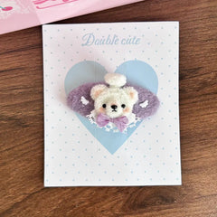 Spooky Kawaii Bear Hair Clips for Teen Girls