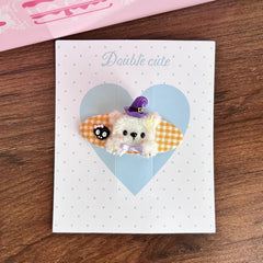Spooky Kawaii Bear Hair Clips for Teen Girls